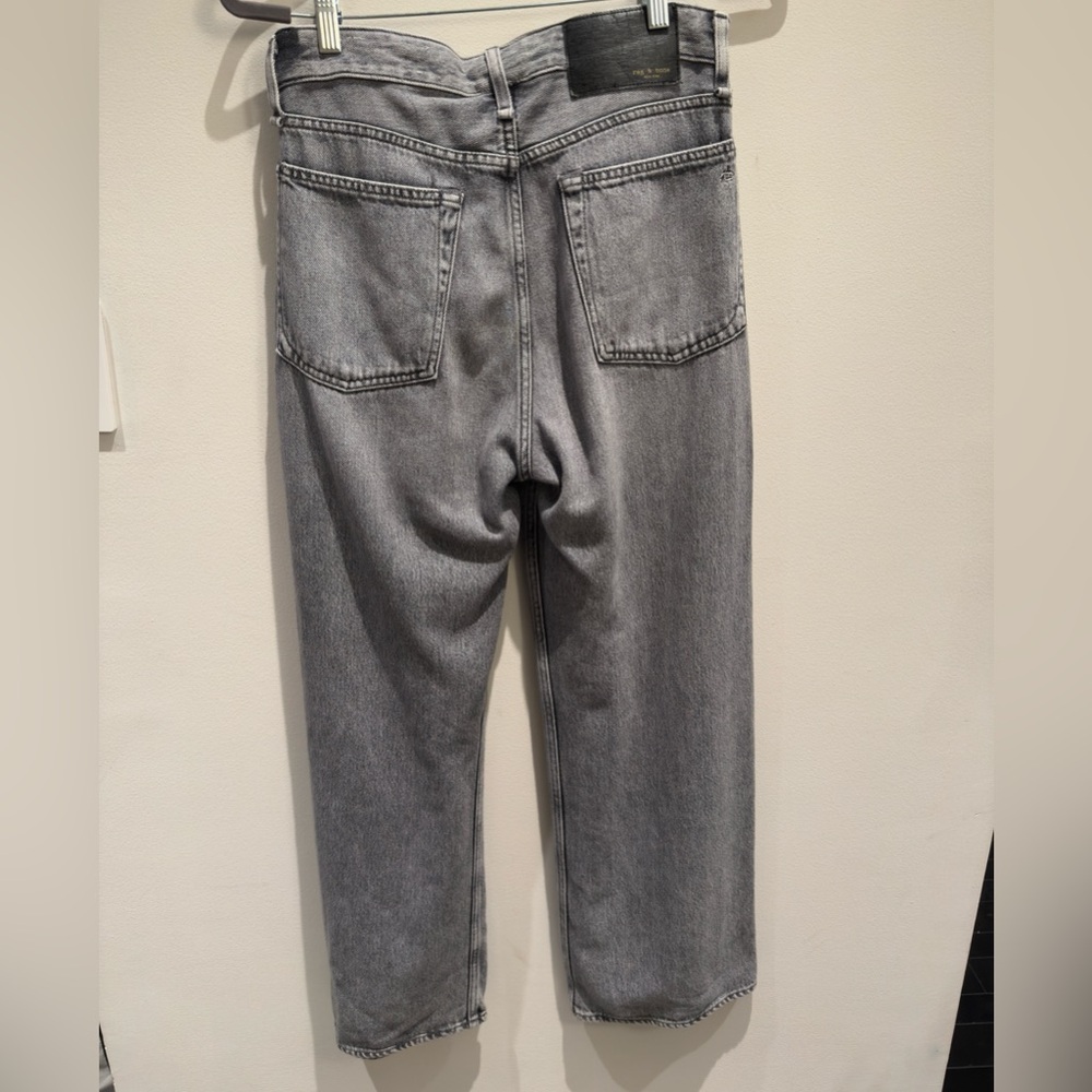 rag & bone Slate Grey Acid Wash Denim Wide Leg Baggy Jeans Size 29 Women’s - Picture 2 of 10
